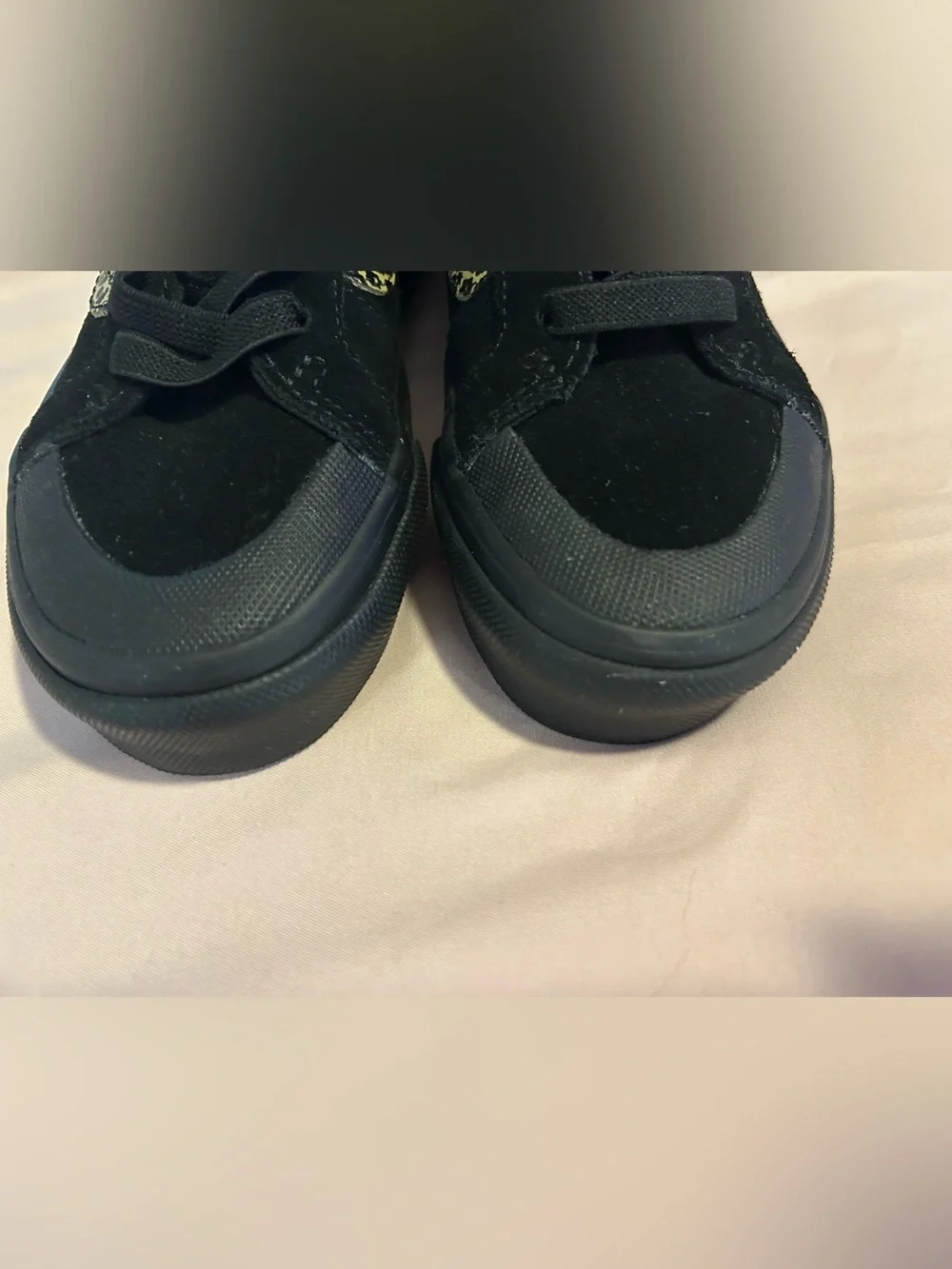 Vans Kids Black High-Top Sneakers with Yellow Leopard Accent
